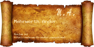 Mehrwerth Andor névjegykártya